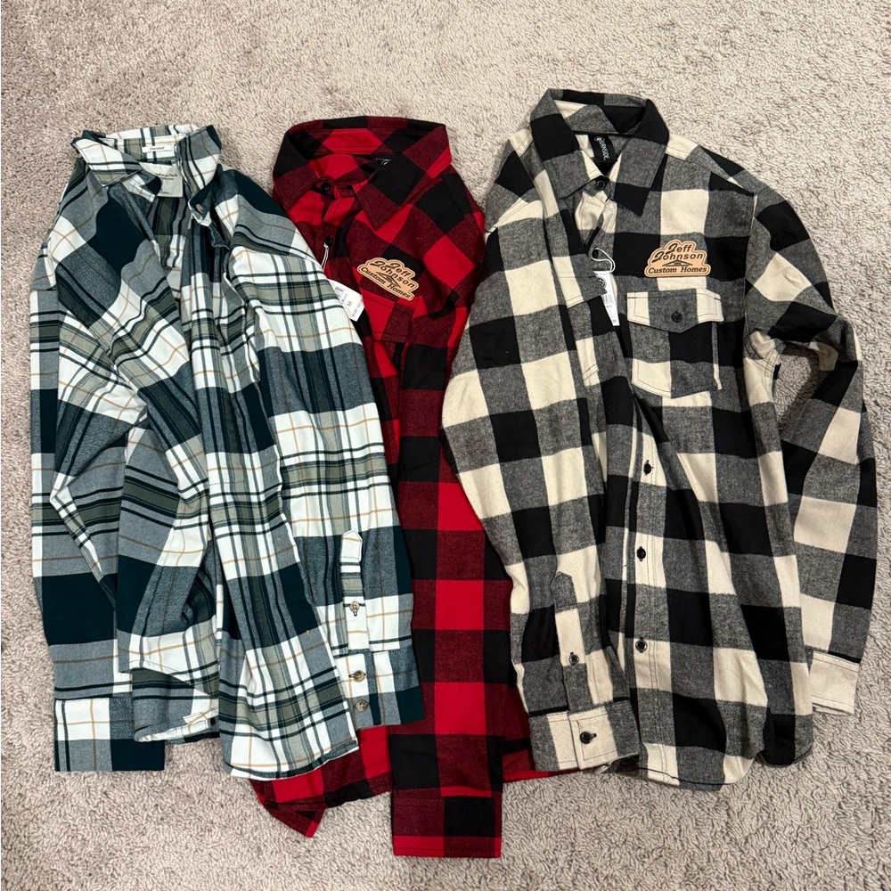 Burnside Men's Casual Plaid Button Down Shirts - Black, Red, Green